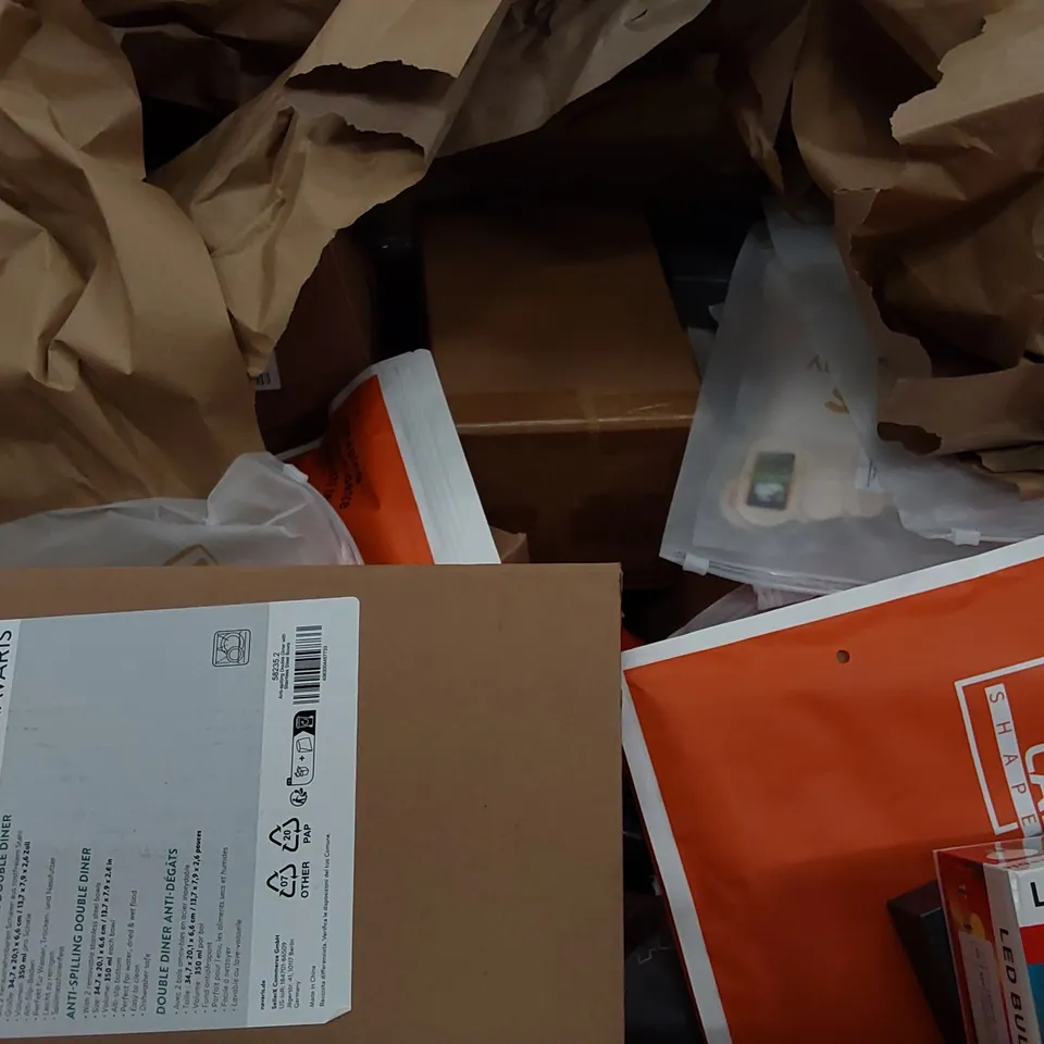 PALLET OF ASSORTED ITEMS INCLUDING: THERMAL CLOTHING, LED BULBS, WOMEN'S CLOTHING, DVD, IPHONE WALLET CASE, LEMON SQUEEZER