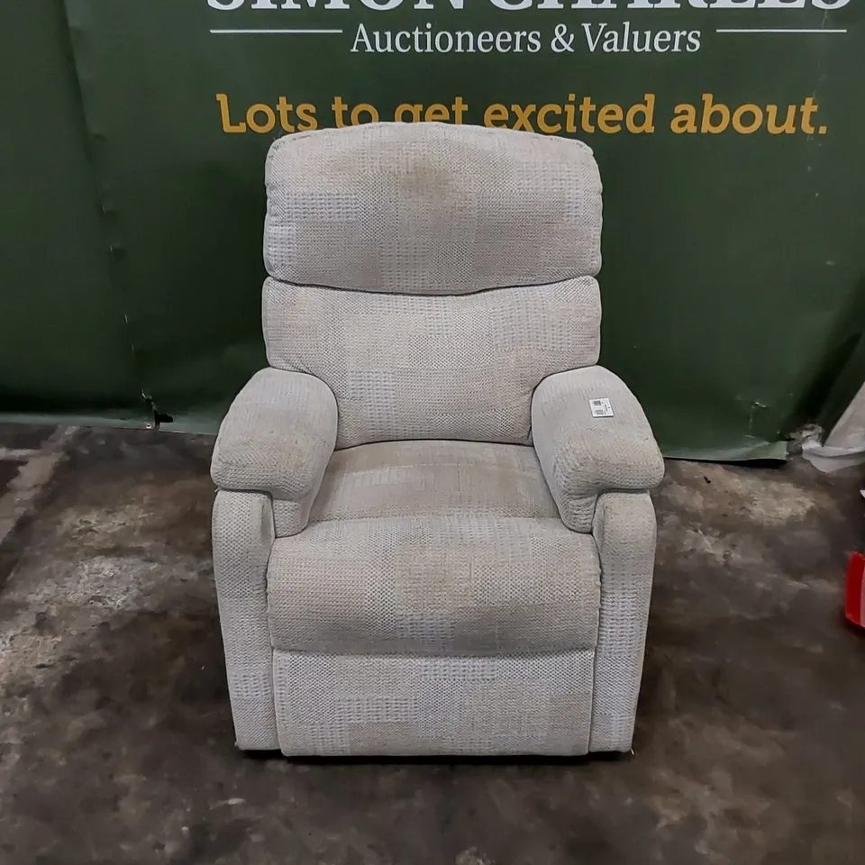 DESIGNER FABRIC BEIGE ARMCHAIR 