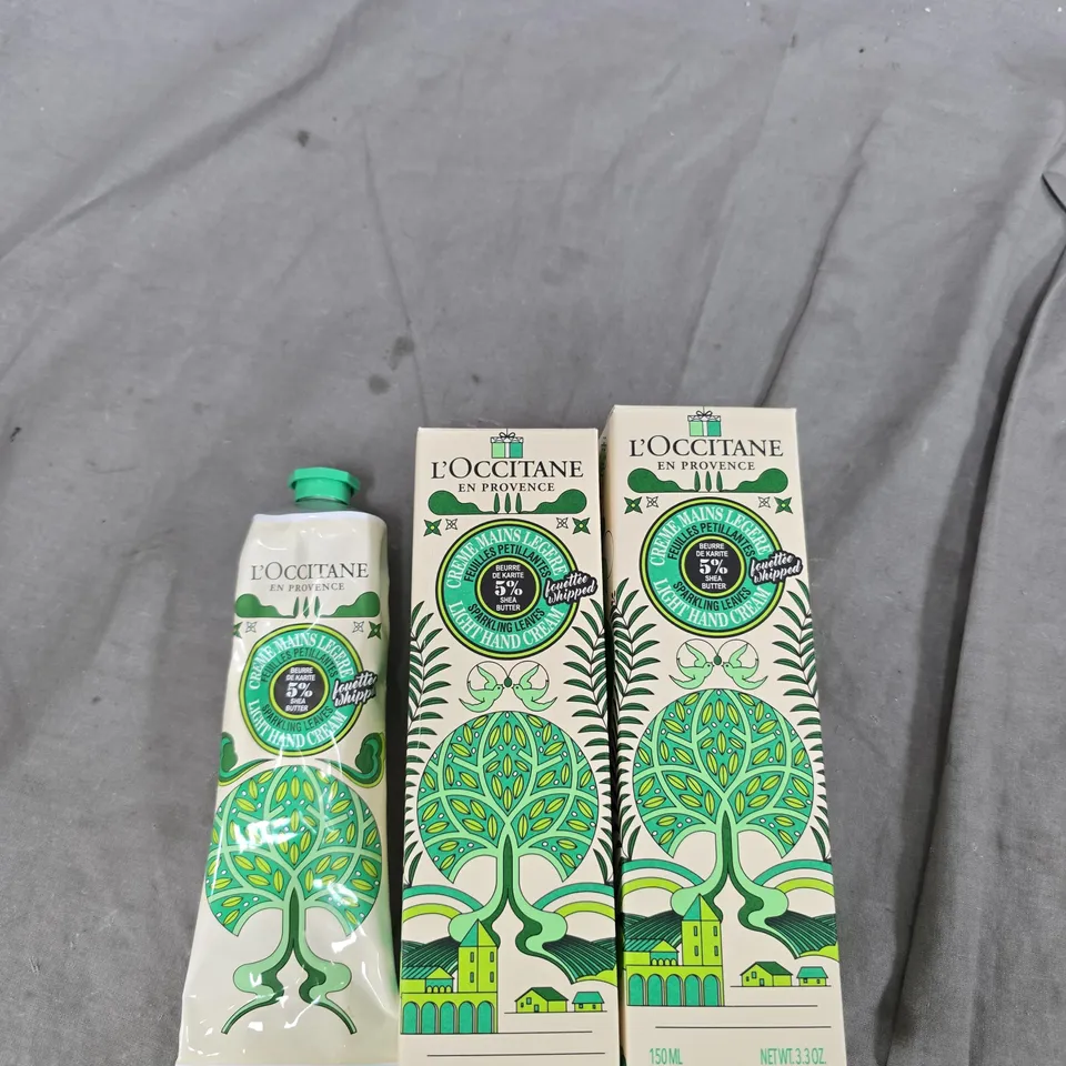 L'OCCITANE EN PROVENCE CRÈME MAINS LÉGÈRE HAND CREAMS – 6 X 150 ML BOXES + 6 X 30 ML TUBES