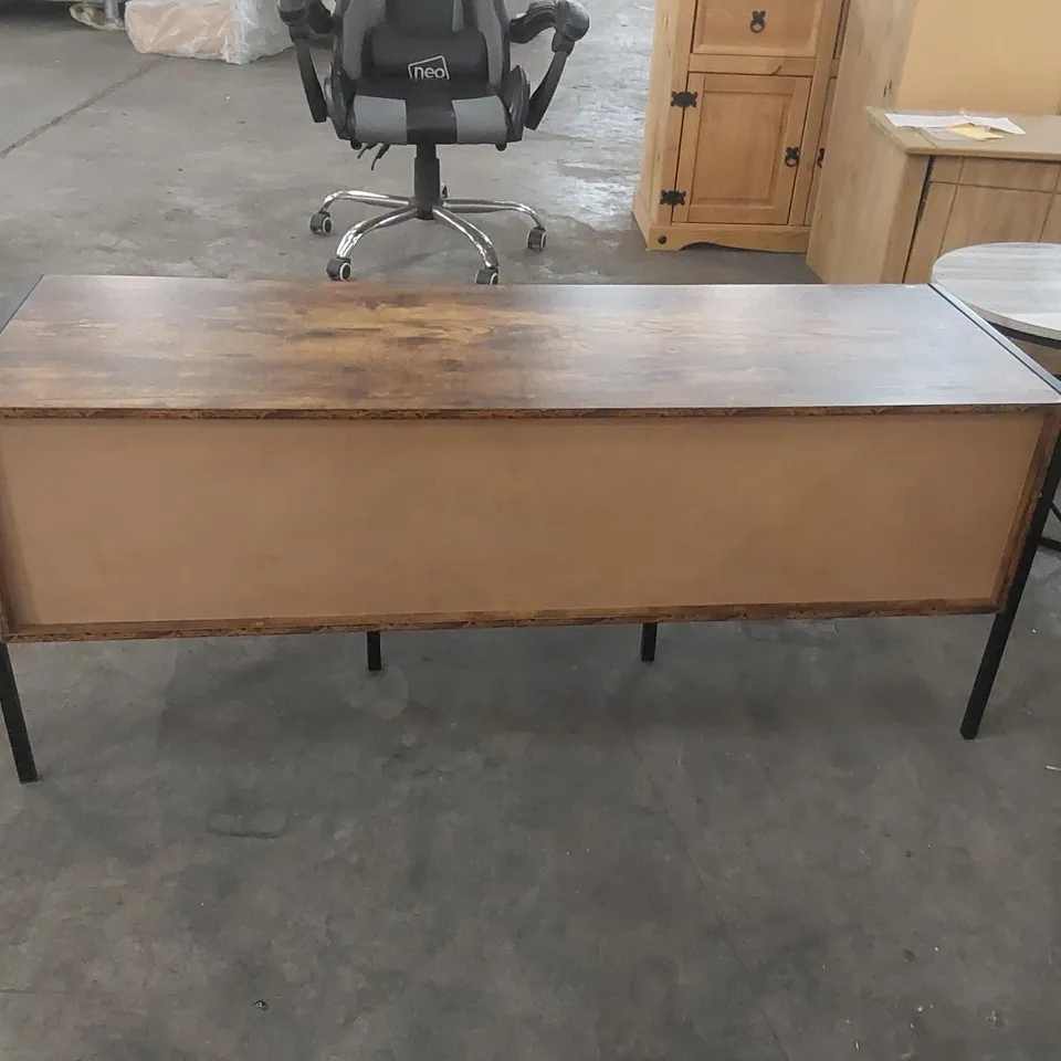 2 DRAWER CABINET TABLE - DARK WOOD 