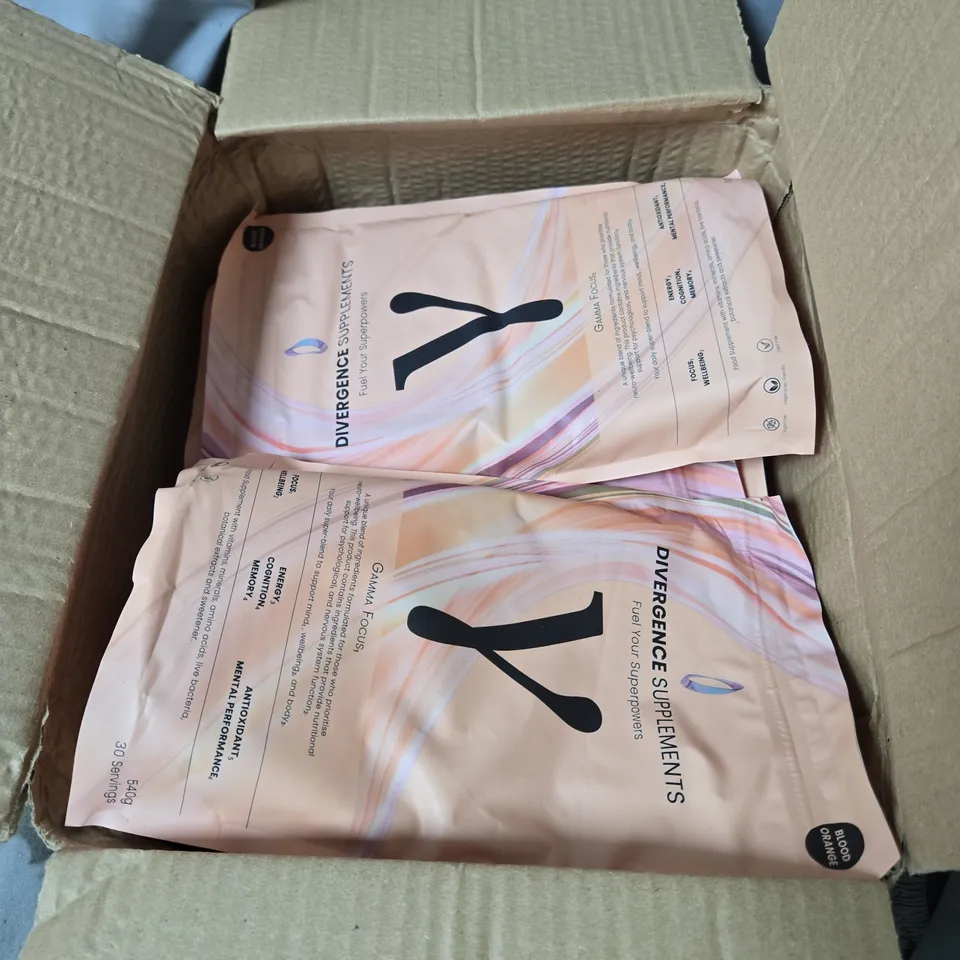 BOX OF 8 X 540G BLOOD ORANGE DIVERGENCE SUPPLEMENTS GAMMA FOCUS