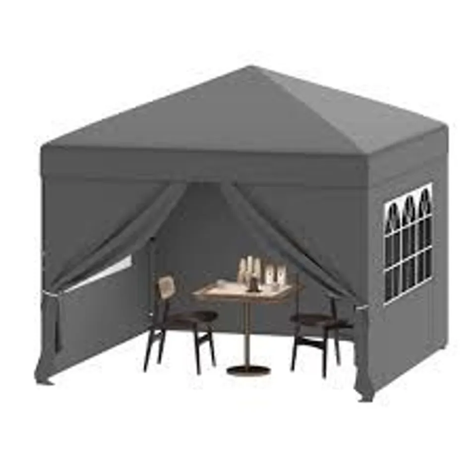 BOXED GARDEN PAVILION, PARTY TENT, GAZEBO, 3x3m - GREY (1 BOX)