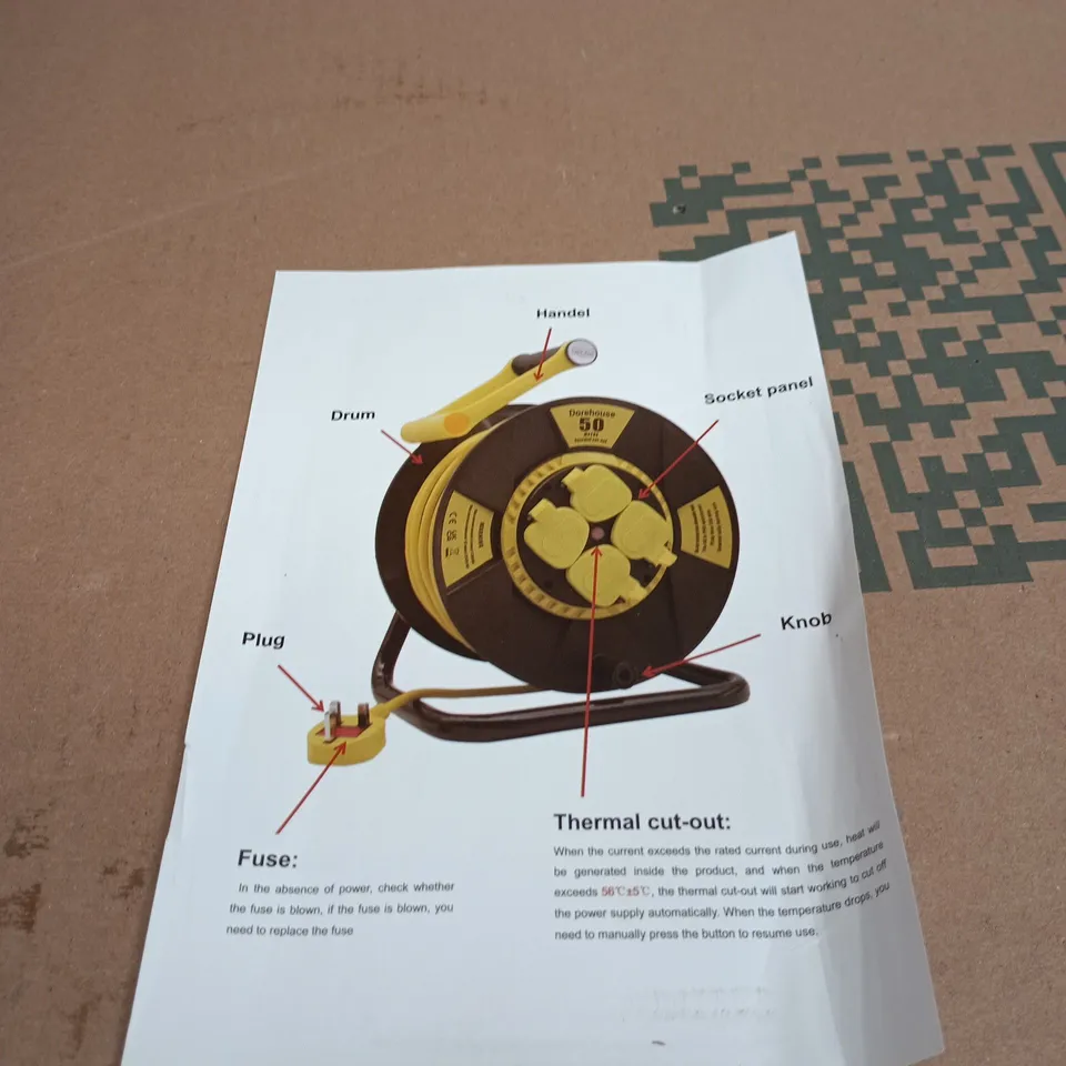 DOREHOUSE 50 METRE THERNAL CUT OUT EXTENSION PLUG BOXED