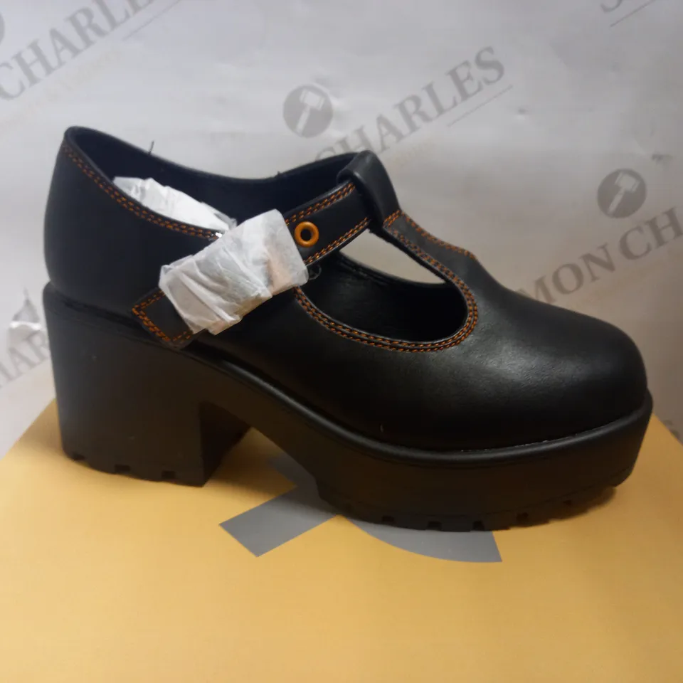 KOI VEGAN TOZO ORANGE STITCH MARY JANES - SIZE 4