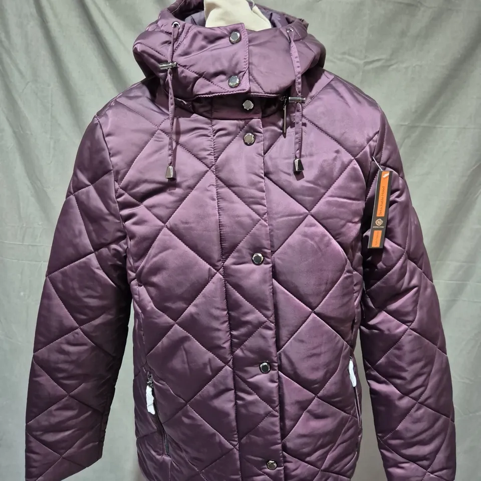 ANNA ROSE QUILTED COAT IN PURPLE SIZE S