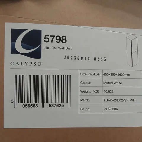 PALLET CONTAINING A LARGE QUANTITY OF BATHROOM FURNITURE PARTS INCLUDING: CALYPSO WALL UNIT CARCASSES ECT