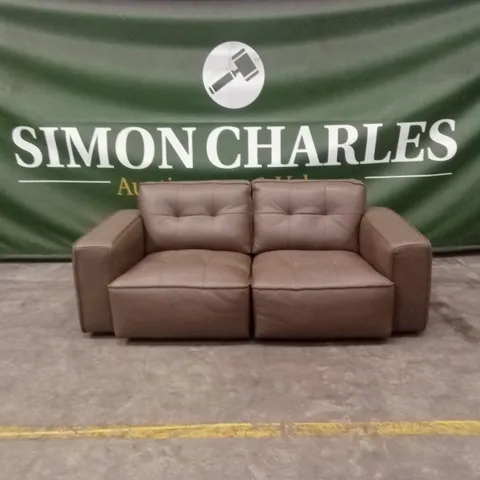 QUALITY DESIGNER ITALIAN MADE GRAVINA 2 SEATER LEATHER SOFA