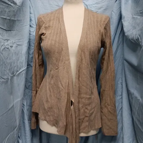 OYSHO WOMEN'S BROWN KNIT TIE-FRONT WRAP CARDIGAN SIZE MEDIUM