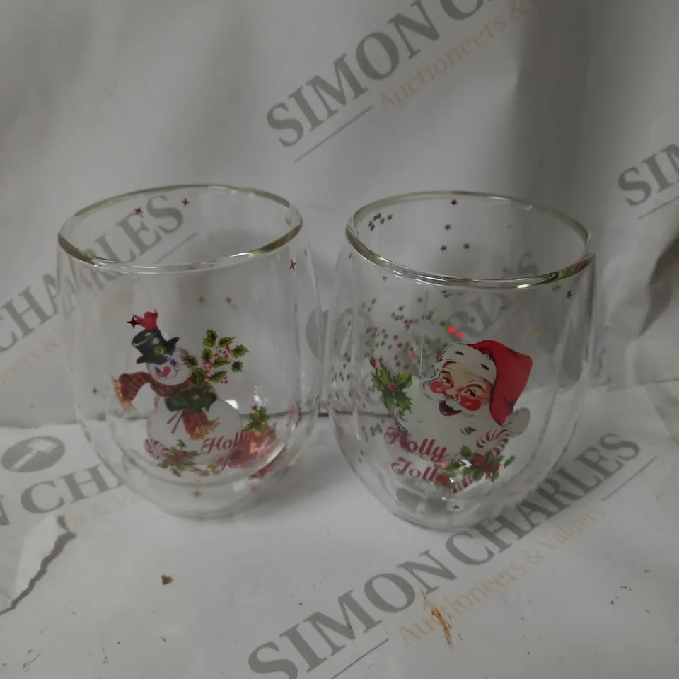 MR CHRISTMAS SET OF 2 FESTIVE INSULATED TUMBLERS