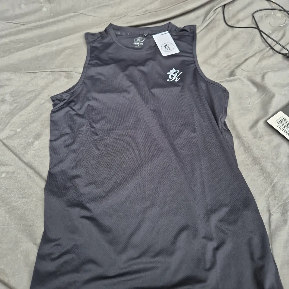 GYMKING TANK TOP – BLACK SLEEVELESS TRAINING SHIRT