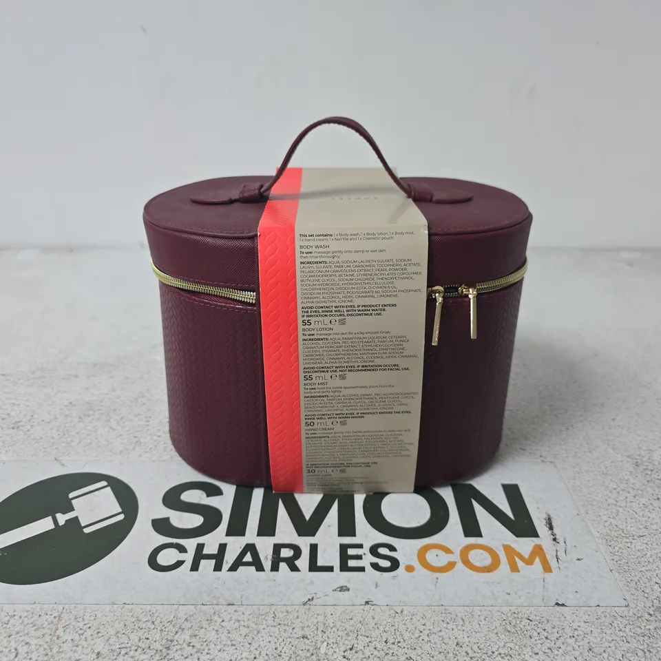 RADLEY PINK PEPPER AND CASSIS VANITY CASE TO INCLUDE BODY WASH, BODY LOTION, BODY MIST ETC