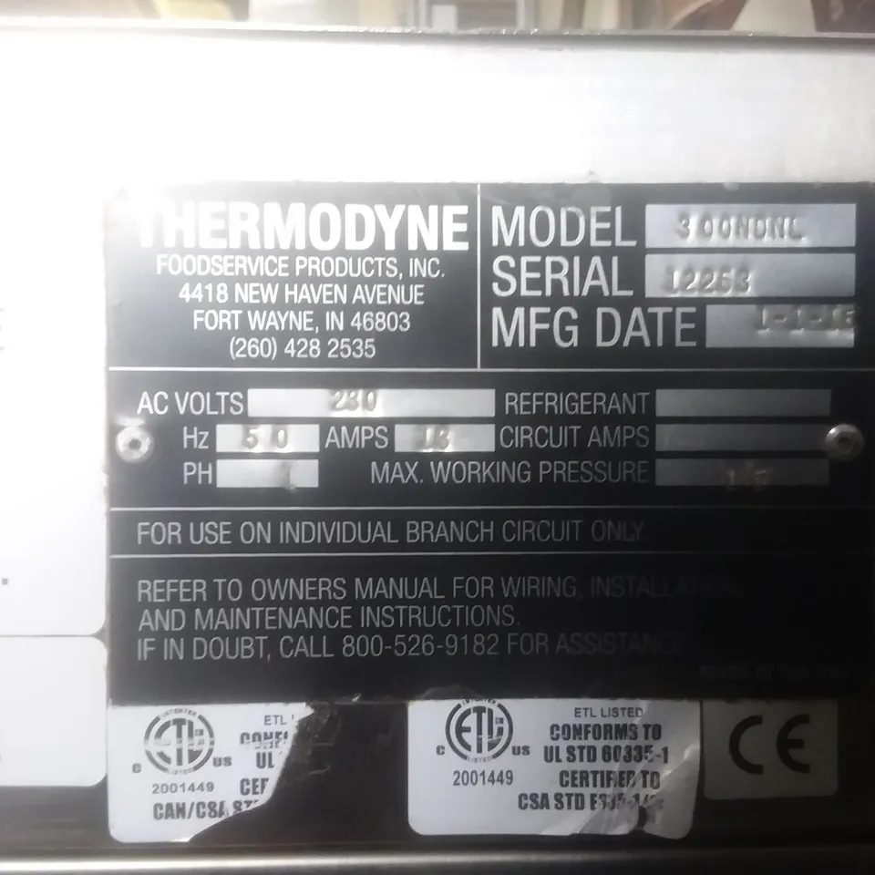 THERMODYNE 300NDNL COUNTER-TOP SLOW COOK AND HOLD OVEN