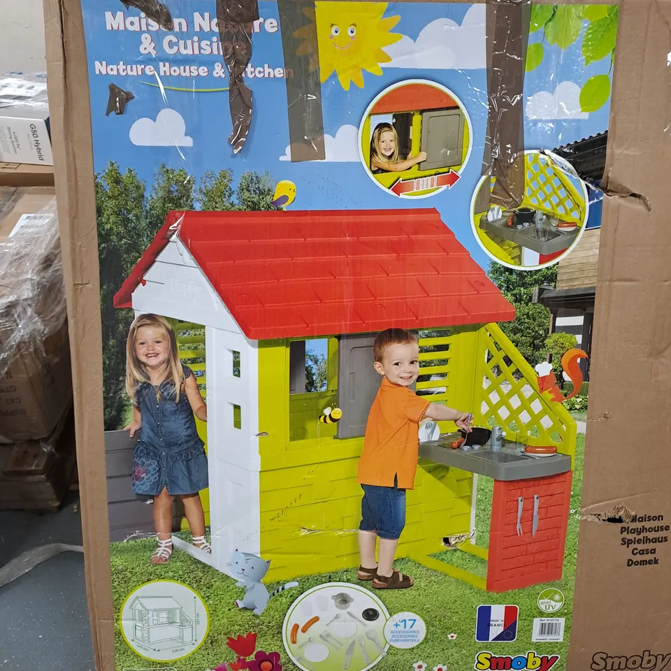 SMOBY NATURE PLAYHOUSE WITH KITCHEN - COLLECTION ONLY  RRP £139.99