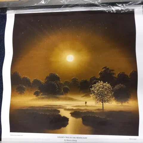 GOLDEN TREE IN THE MOONLIGHT BY MAURICE BISHOP SIGNED PRINT