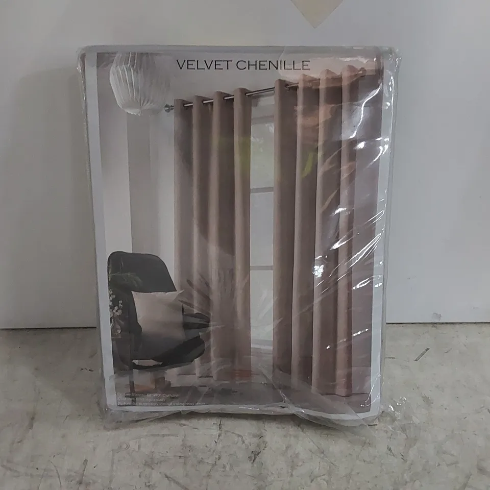 BAGGED NICKSON VELVET CHENILLE RING TOP ONE PAIR CURTAINS // 56" X 90" (1 ITEM)