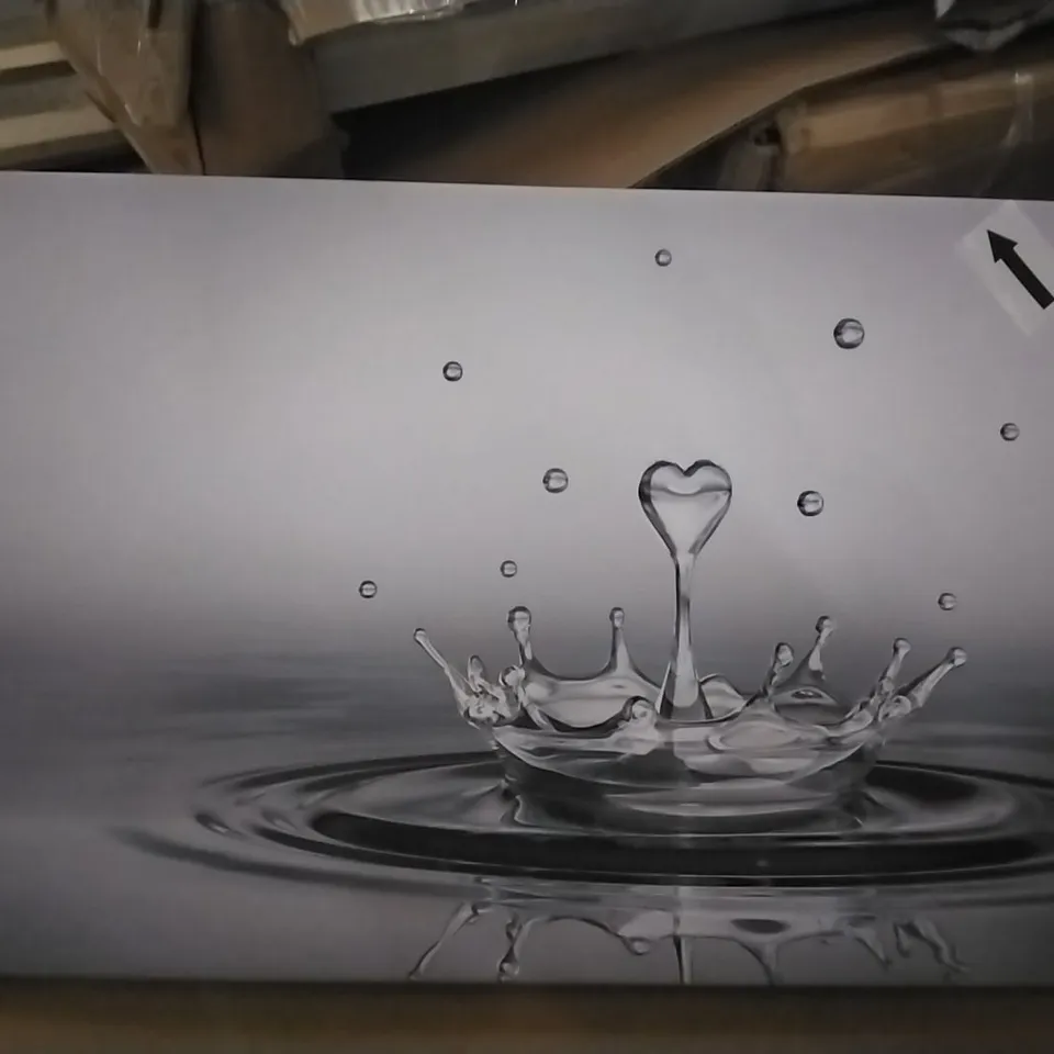 BOXED HEART DROP SPLASH BATHROOM CANVAS PRINT 