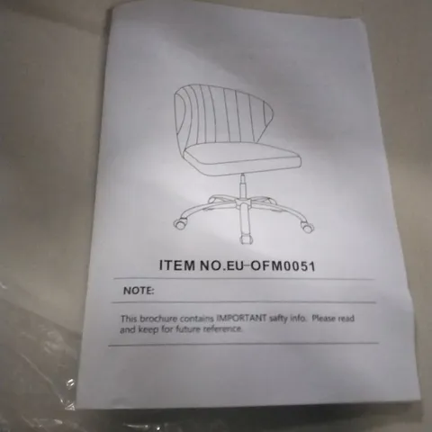 BOXED DESK CHAIR- WHITE / GOLD COLOUR 