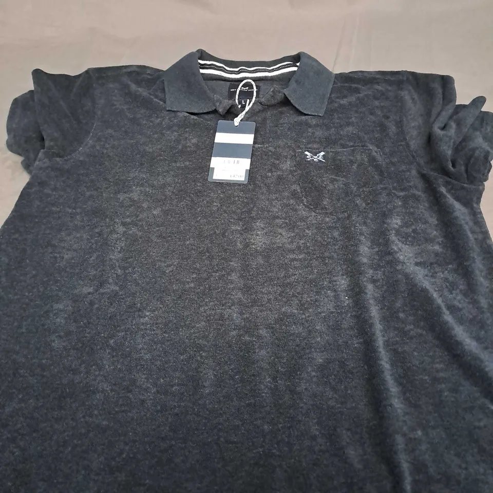 CREW CLOTHING COMPANY NAVY POLO SHIRT - LARGE