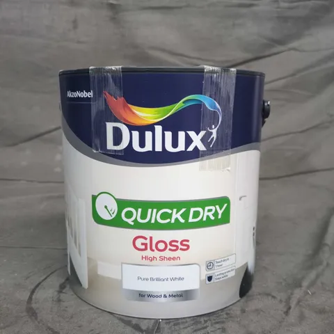 DULUX QUICK DRY GLOSS HIGH SHEEN PAINT – PURE BRILLIANT WHITE (FOR WOOD & METAL) - 2.5L