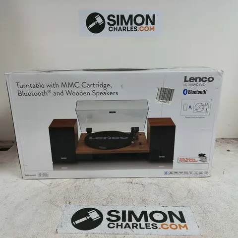 BOXED LENCO TURNTABLE WITH WOODEN SPEAKERS - LS-310WD V2
