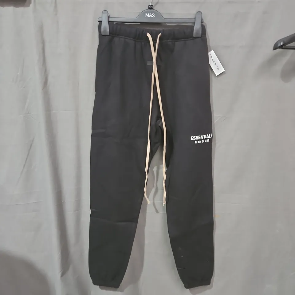 FEAR OF GOD ESSENTIALS BLACK TRACK PANTS – UK XS (XS)