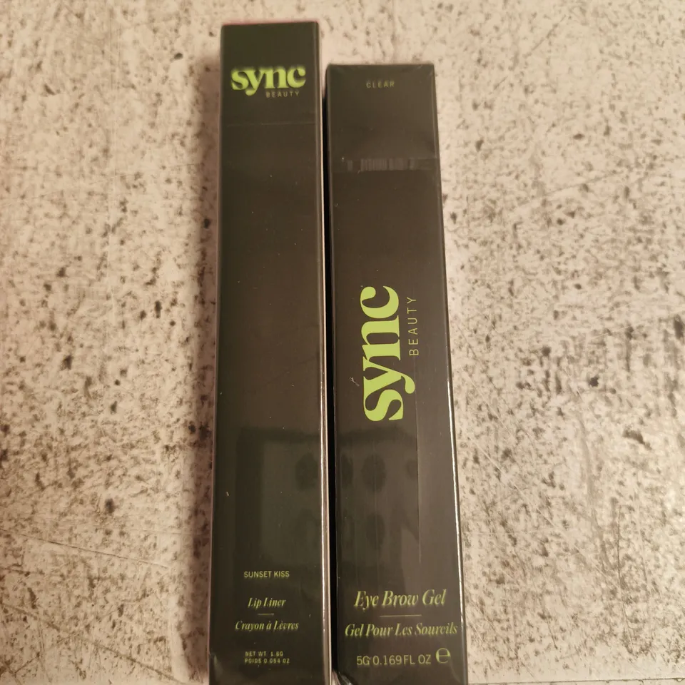 SYNC BEAUTY SUNSET KISS LIP LINER & EYE BROW GEL – BLACK PACKAGING (SET OF 2)