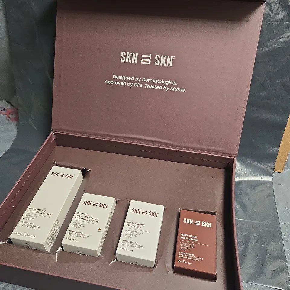 SKIN TO SKIN 4-PIECE BEAUTY SET TO INCLUDE FACE SERUM, NIGHT CREAM AND OIL CLEANSER