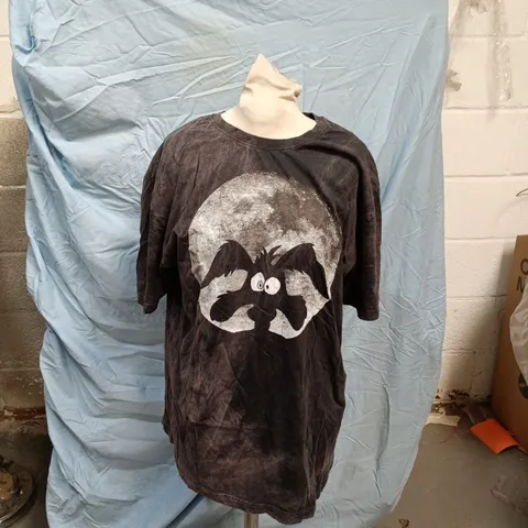 LOONEY TUNES GRAPHIC T‑SHIRT – BLACK BAT MOON DESIGN (LICENSED) SIZE XL