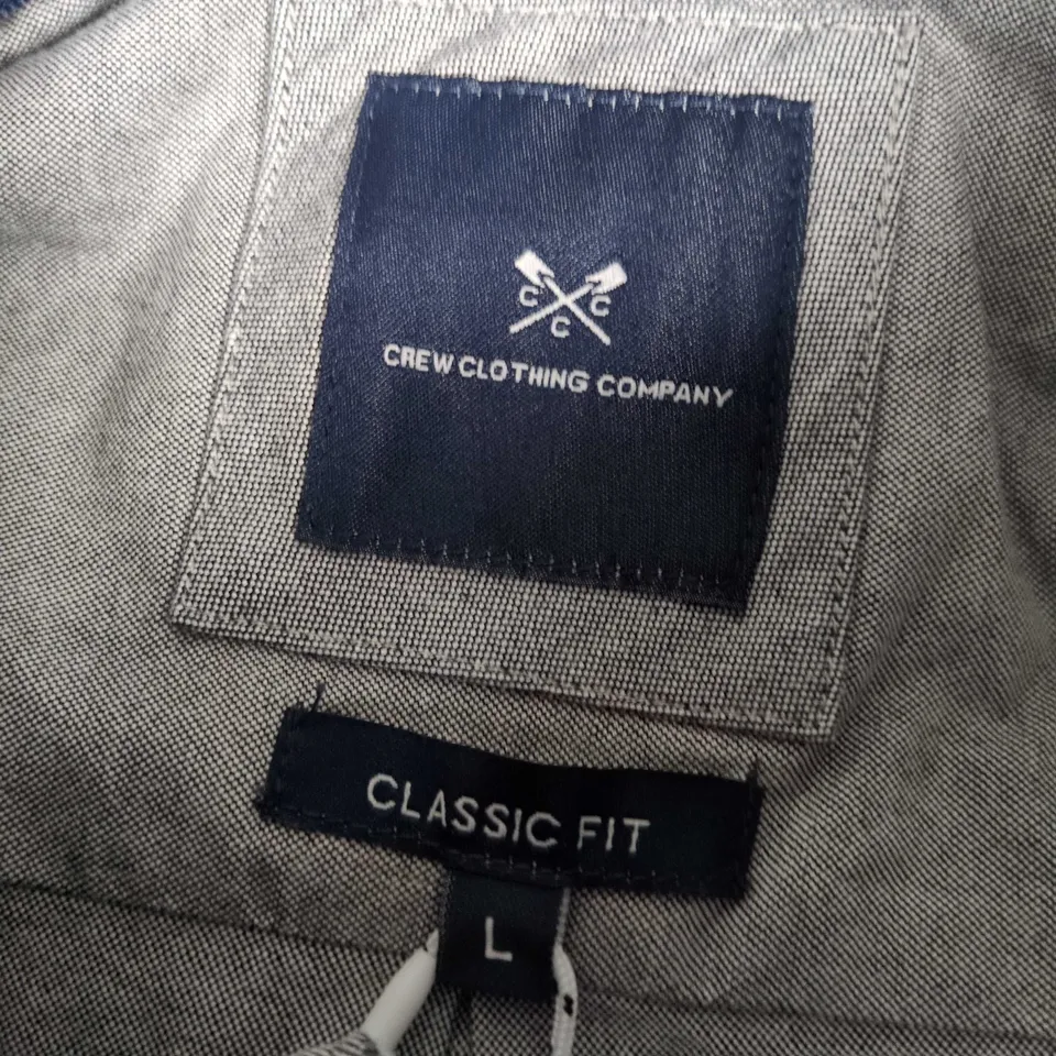 CREW CLOTHING COMPANY CLASSIC FIT CREW CLASSIC OXFORD SHIRT IN GREY - LARGE