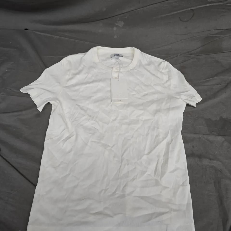 COS ORGANIC COTTON SLIM T-SHIRT – WHITE - EUXL