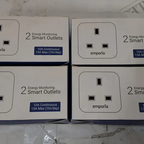 LOT OF 4 2-PACKS OF ENERGY MONITORING SMART OUTLETS