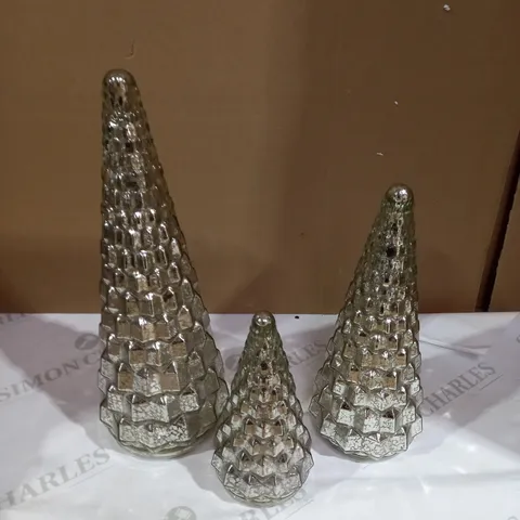 ALISON CORK SET OF MERCURY GLASS TREES