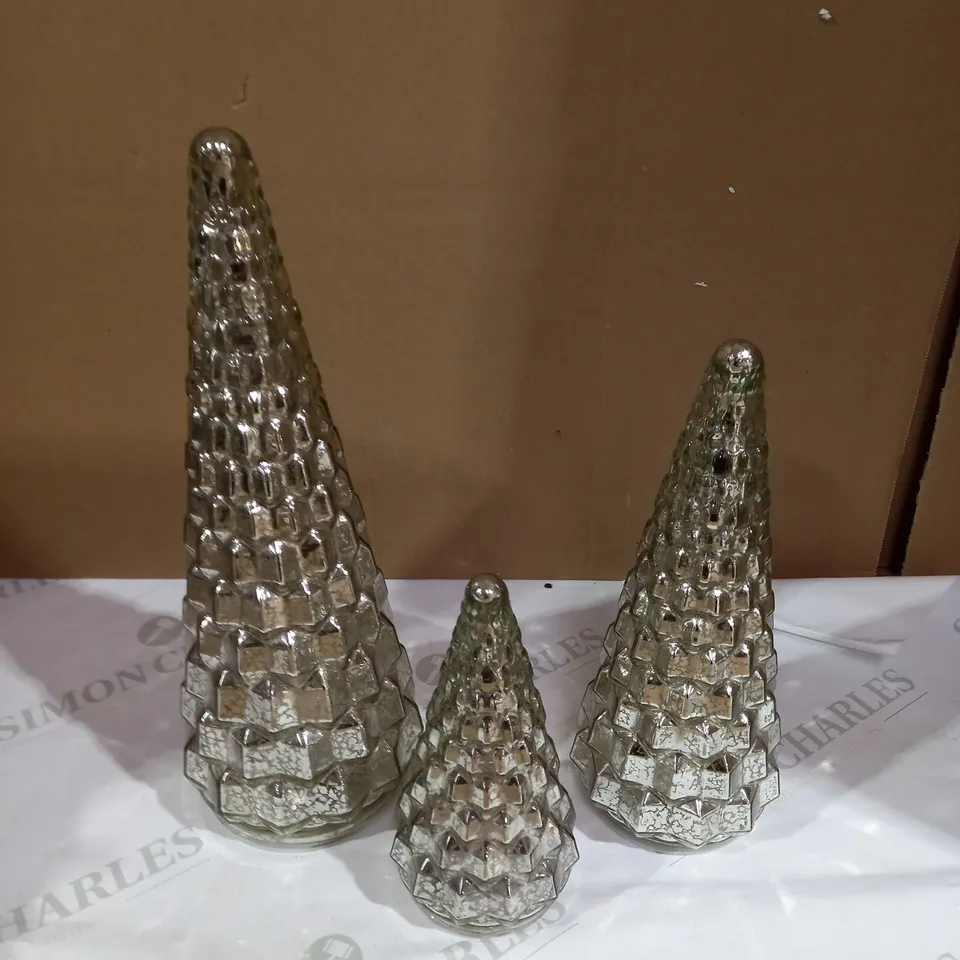 ALISON CORK SET OF MERCURY GLASS TREES