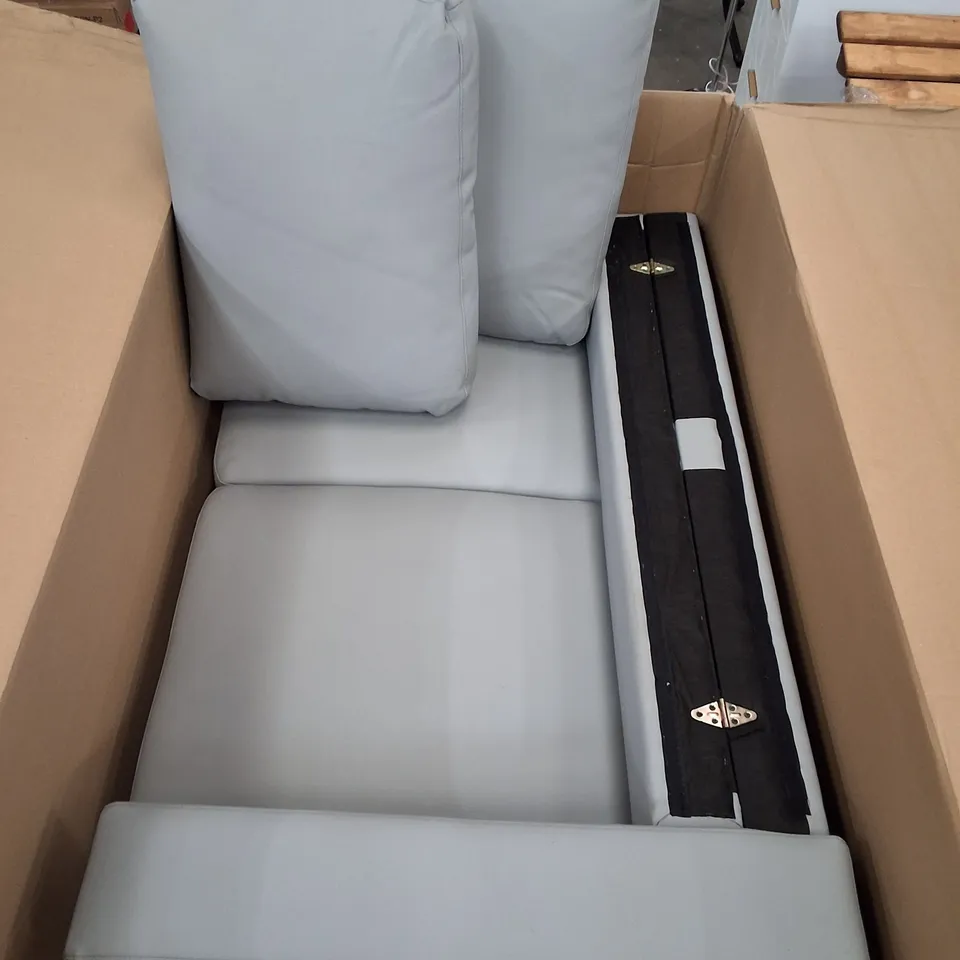 LIGHT GREY FAUX LEATHER SOFA PART