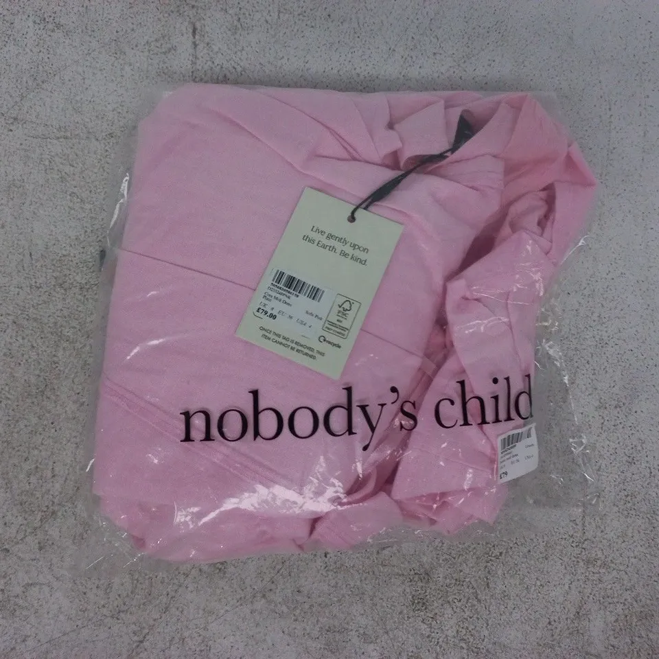 BAGGED NOBODY'S CHILD CORA MIDI DRESS IN SOFT PINK SIZE UK 8