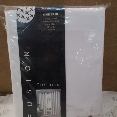 COTTON BLEND ROOM DARKENING CURTAIN PAIR - 228 X 228CM