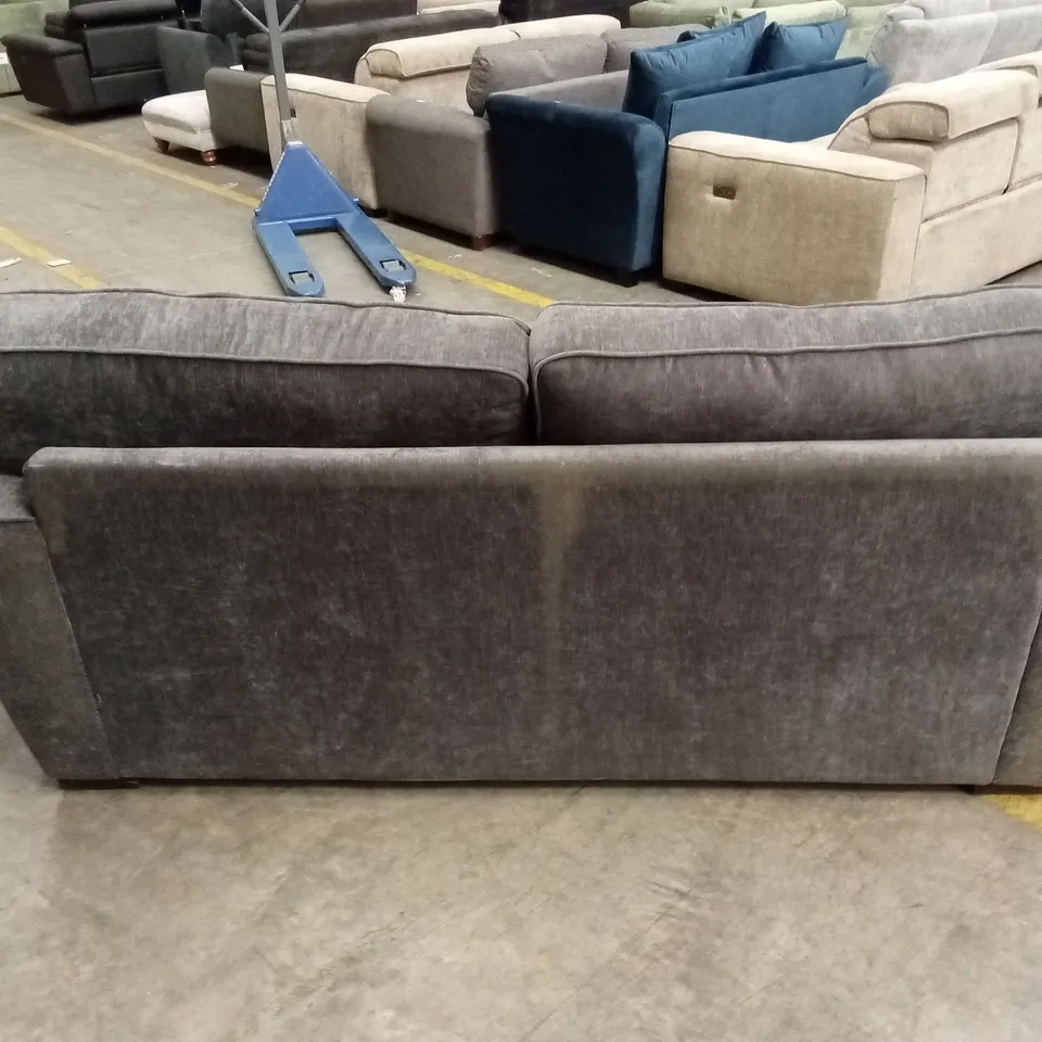 HARLOW 3 SEATER STANDARD BACK FABRIC SOFA - GREY RRP £649