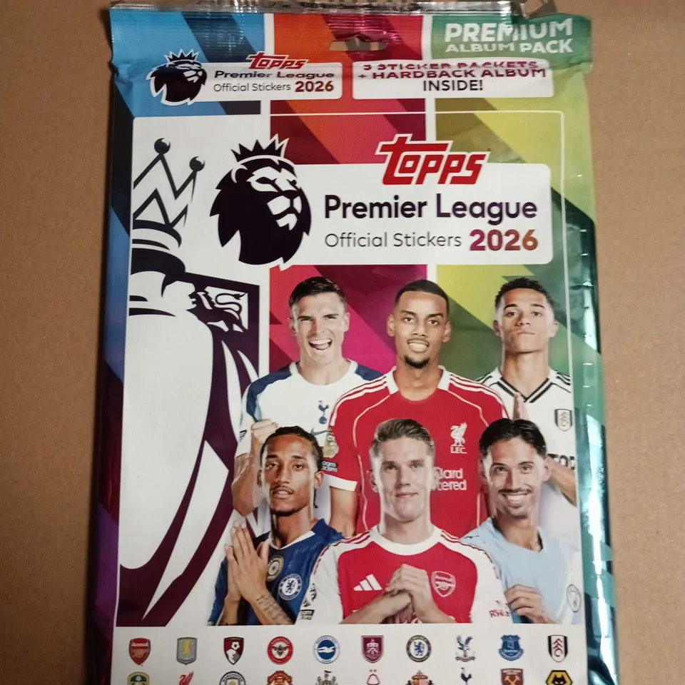 SEALED TOPPS PREMIER LEAGUE OFFICIAL STICKERS 2026 PREMIUM ALBUM PACK 