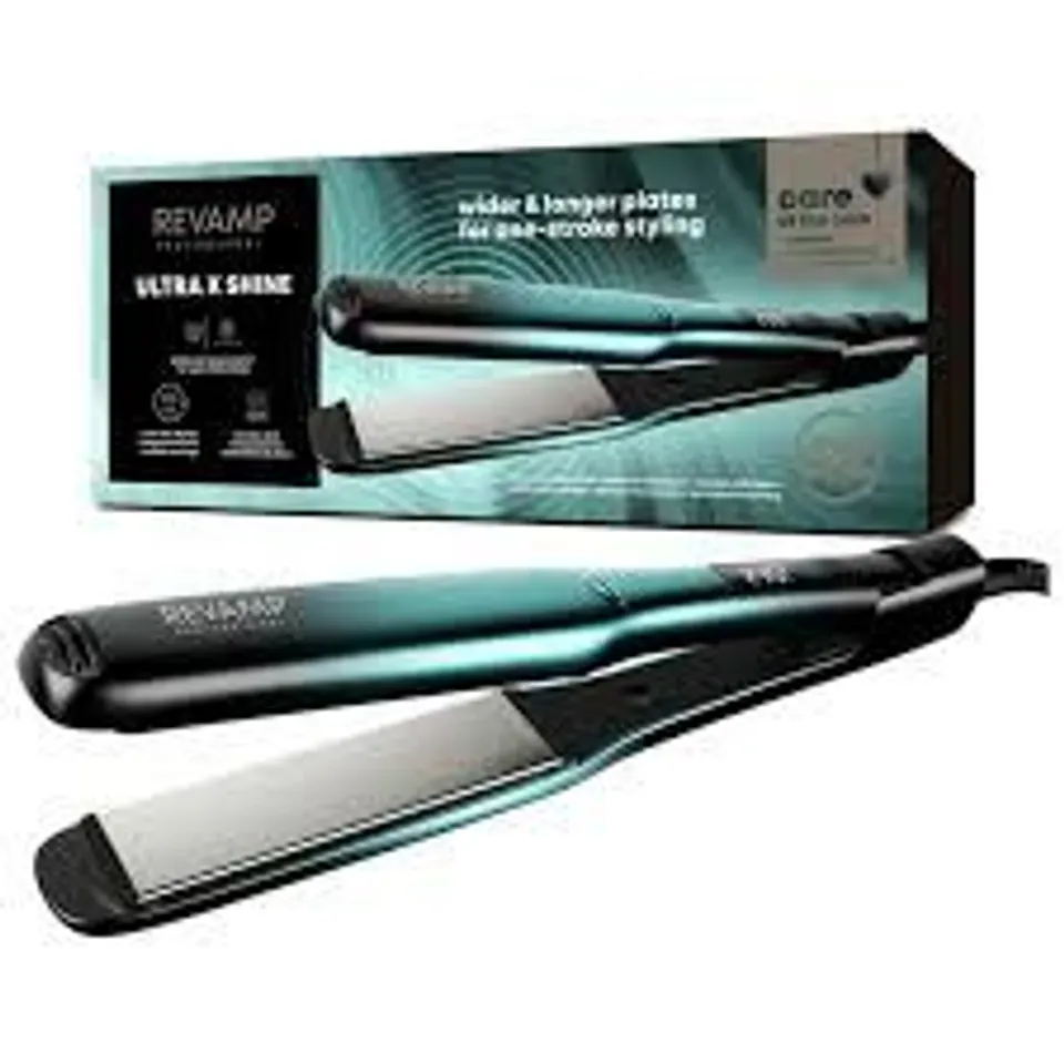 REVAMP PROGLOSS WIDE ULTRA X SHINE CERAMIC HAIR STRAIGHTENER 