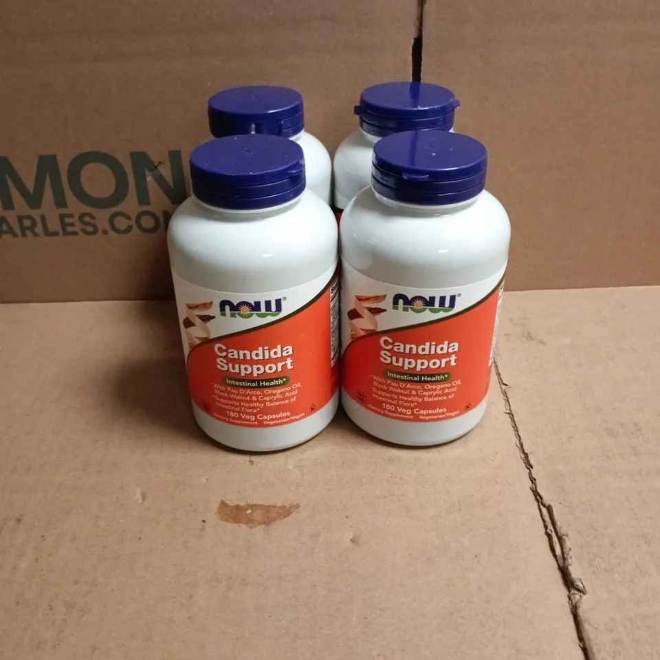 4 X NOW CANDIDA SUPPORT 180 VEG CAPSULES