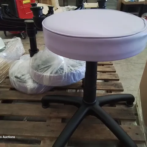 THREE HEIGHT ADJUSTABLE EXAMINATION STOOLS LILAC PU