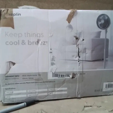 BOXED KEPLIN 10" OSCILLATING FAN WHITE