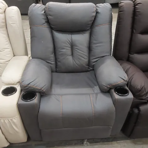 DESIGNER RECLINING EASY CHAIR - GREY