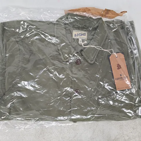 BAGGED & SONS CARVER JACKET IN GREEN SIZE MEDIUM