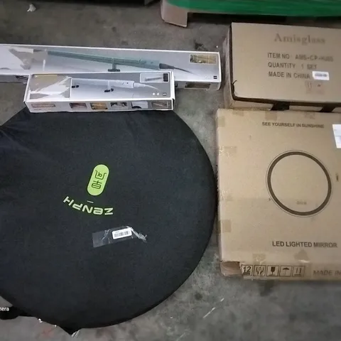 PALLET OF ASSORTED ITEMS INCLUDING LED LIGHTED MIRROR, ECOHEATER, AMISGLASS, LED CEILING LIGHT, BED GUARD FOR TODDLERS