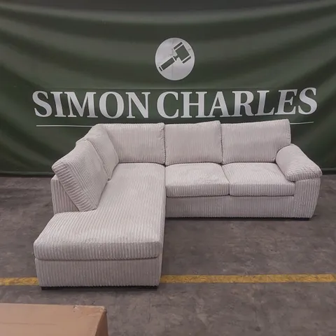 AMALFI STANDARD BACK LEFT HAND FABRIC CORNER CHAISE SOFA - SILVER