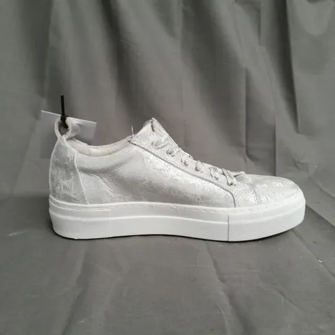 PAIR OF RUTH LANGSFORD TRAINERS IN SILVER SIZE 36