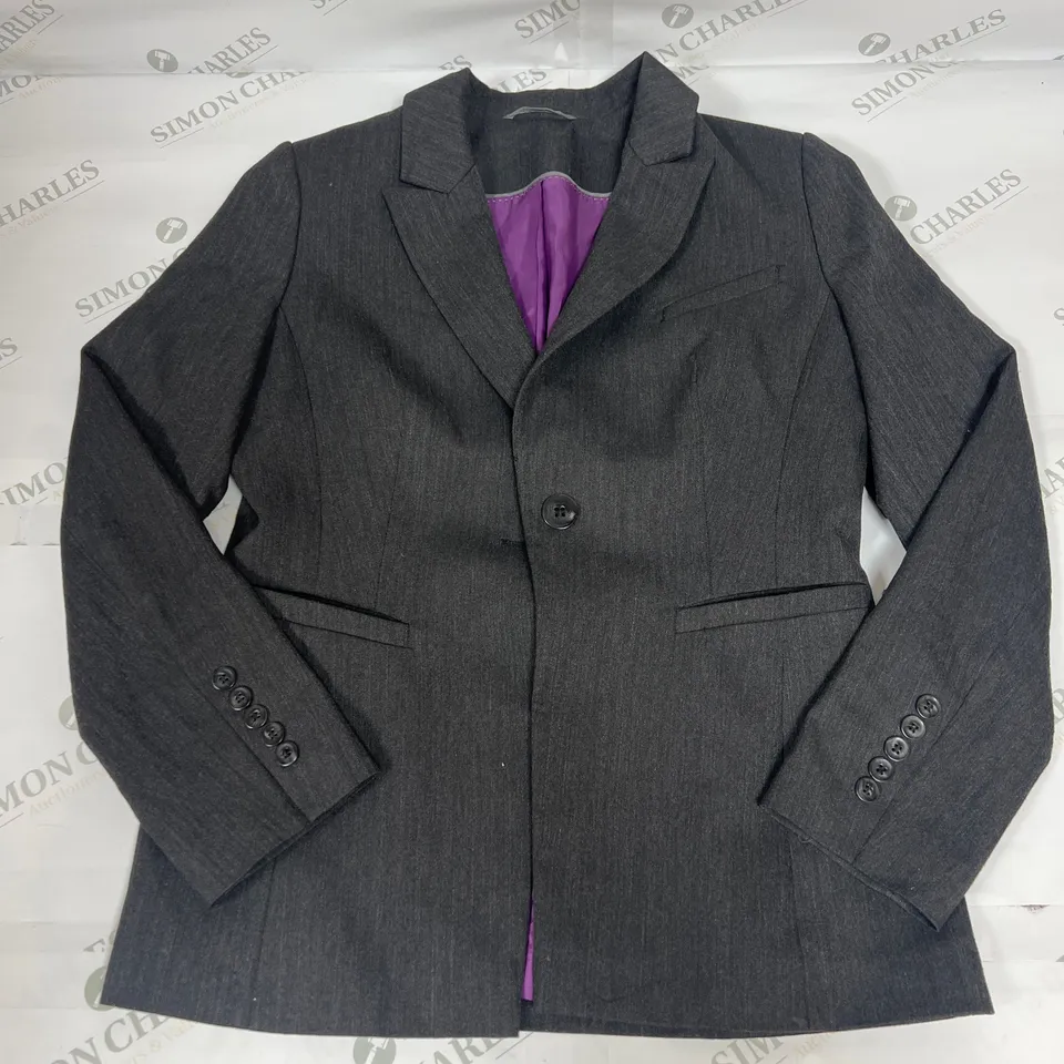 AUSTIN REED ONE BUTTON STRIPED BLAZER IN BLACK SIZE 14