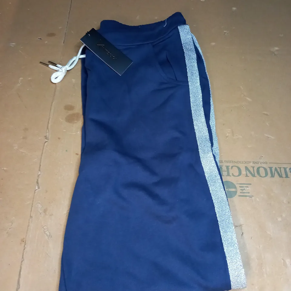 KINTSUGI NAVY JOGGERS WITH SILVER SIDE SEAM SIZE 12