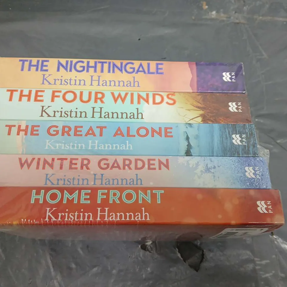 COLLECTION OF FIVE KRISTEN HANNAH BOOKS TO INCLUDE; THE NIGHTINGALE, THE FOUR WINDS, THE GREAT ALONE, WINTER GARDEN AND HOME FRONT